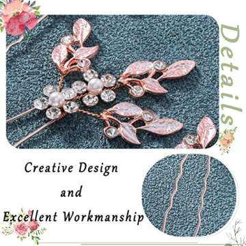 Heread Bridal Hair Pins - Elegant Crystal Accessories (3 Pack)