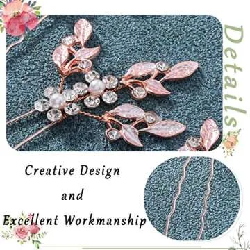 Heread Bridal Hair Pins - Elegant Crystal Accessories (3 Pack)