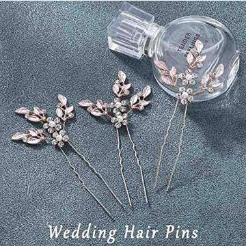 Heread Bridal Hair Pins - Elegant Crystal Accessories (3 Pack)
