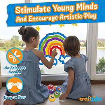 Craftzilla Colored Masking Tape – 10 Roll Multi Pack – 10 Yards Each – Colored Tape 1 Inch Wide – Great for Arts & Crafts, Labeling, and Color-Coding