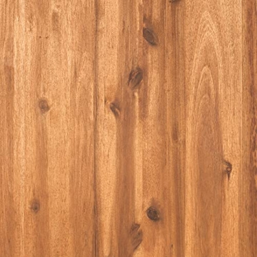 Walker Edison Maui Modern 6 Piece Solid Acacia Wood Slatted Outdoor Dining Set, Set of 6, Brown