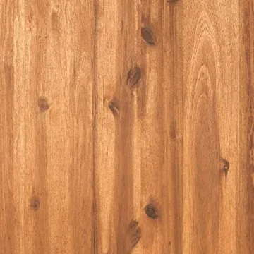 Walker Edison Maui Modern 6 Piece Solid Acacia Wood Slatted Outdoor Dining Set, Set of 6, Brown