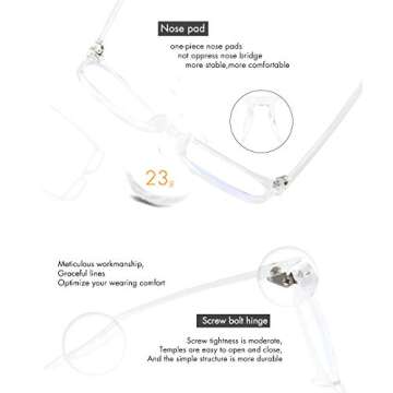 MEETSUN Blue Light Blocking Glasses, Anti Eye Strain Headache (Sleep Better),Computer Reading Glasses UV400 Transparent Lens (B (Leopard + Transparent Frame) /Clear Lens 2 Pack, 53)