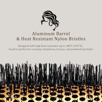 Round Hair Brush for Blow Drying, Aluminium Curly Hair Brush, Hairbrushes for Women Professional Cur...