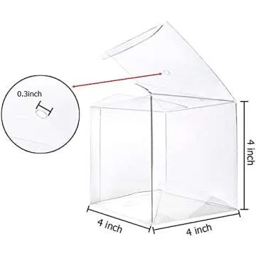 LOKQING 20 Pack Candy Apple Boxes with Sticks Set Plastic Clear Caramel Apple Containers Chocolate Covered Apples Packaging Party Favor Gift Goxes, 4 x 4 x 4 Inch