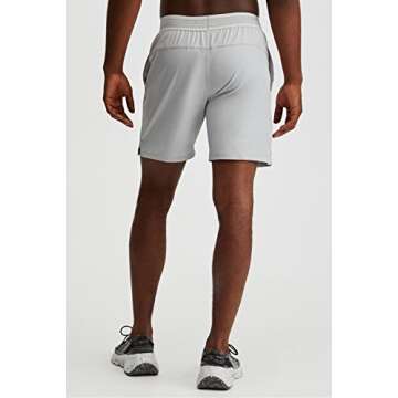 Fabletics Men's The Fundamental Short (Lined), Workout, Running, Training, Gym, Yoga, Ultra Lightweight, Athletic, 5" Inseam, XL, Mineral Grey