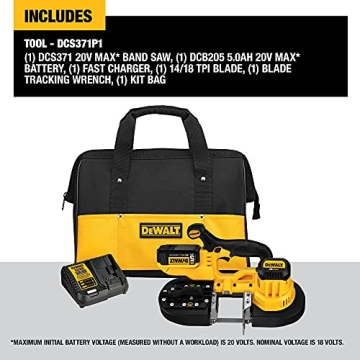 DEWALT 20V MAX Portable Band Saw Kit for Precision Cutting