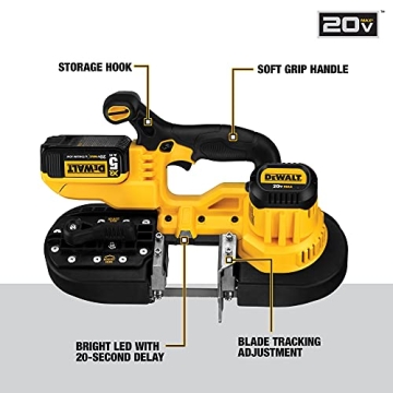 DEWALT 20V MAX Portable Band Saw Kit for Precision Cutting