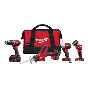 Milwaukee 2695-24 M18 Cordless Power Tool Combo with Hammer Drill & More