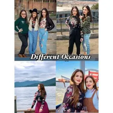 BemorRun Floral Mesh Long Sleeve Tops for Women Mock Neck See Through Fitted Sexy Going Out Top(Black Floral,XXL)