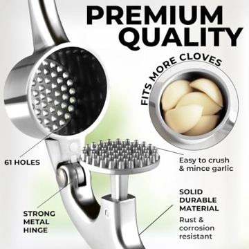 Zulay Kitchen Premium Garlic Press - Ergonomic & Durable