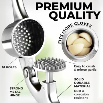 Zulay Kitchen Premium Garlic Press - Ergonomic & Durable