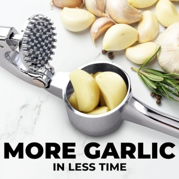 Zulay Kitchen Premium Garlic Press - Ergonomic & Durable