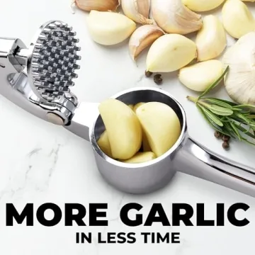 Zulay Kitchen Premium Garlic Press - Ergonomic & Durable