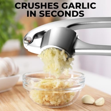 Zulay Kitchen Premium Garlic Press - Ergonomic & Durable