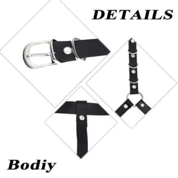 BODIY Punk Leather Thigh Harness Black Rave Waist Belts Leg Garter Belts Body Chain Jewelry for Women and Girls
