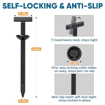 200Pcs Nylon Universal Cable Tie Buckles for Car Repair