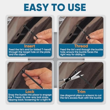 200Pcs Nylon Universal Cable Tie Buckles for Car Repair