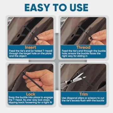 200Pcs Nylon Universal Cable Tie Buckles for Car Repair