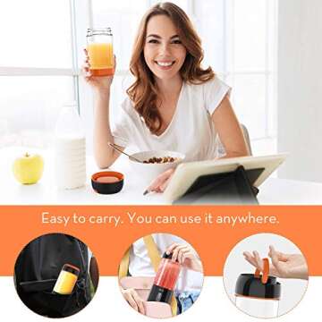 Portable Blender, LOZAYI Small Personal Blender Travel USB Rechargeable Juicer Cup for Shakes and Sm...