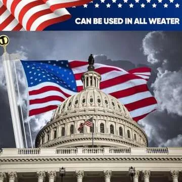 25 FT Sectional Flag Pole for Outside Inground, Heavy Duty Aluminum Flag Poles with 3'x 5' American Flag & Golden Ball Topper, Flag Pole Kit for Yard, Residential and Commercial, Silver