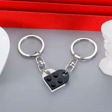 VANLOVEMAC Couples Matching Keychain for Boyfriend Girlfriend Boo Basket Stuffers for Women Friends ...