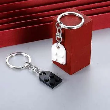 VANLOVEMAC Couples Matching Keychain for Boyfriend Girlfriend Boo Basket Stuffers for Women Friends Christmas Anniversary Valentines Day Gifts for Him Her Birthday Gifts Matching Keychain