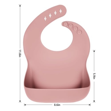 Eascrozn Silicone Baby Bibs Set - Easy to Clean, Adjustable