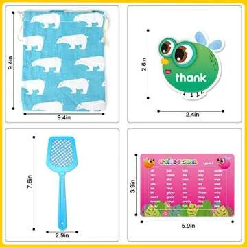 SpringFlower Sight Word Game, Sight Word Educational Toy for Age of 3,4,5,6 Year Old Kids, Boys & Girls,Homeschool,Visual, Tactile and Auditory Learning, 120 Pieces