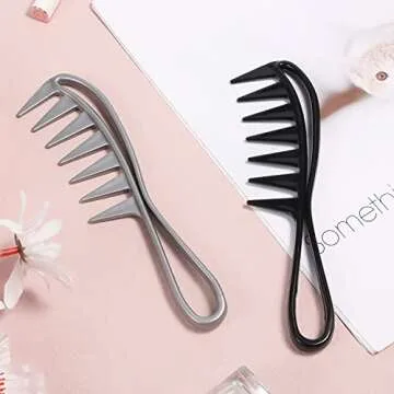 2 Pcs Wide Tooth Comb Set for Curly Hair Styling