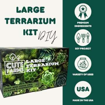 Cute Farms Terrarium Starter Kit for DIY Succulents