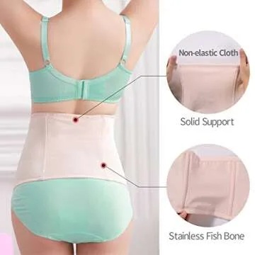 picotee Abdominal Binder C Section Postpartum Belly Band Wrap Post Partum Waste Shrinker Postpartum Waist Trainer Medium - Beige Postpartum Belly Wrap