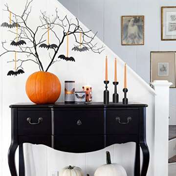 Candle Holder Black Candlestick Holders - Wood Candle Stick Candle Holder Set, Black Modern Candlestick Holders for Dining Table Centerpiece, Tall Taper Candle Holders for Mantel Minimalist Decor