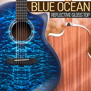 Pyle Blue Ocean Ripple Guitar - Complete Starter Kit