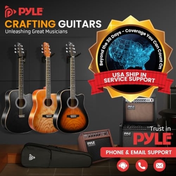 Pyle Blue Ocean Ripple Guitar - Complete Starter Kit