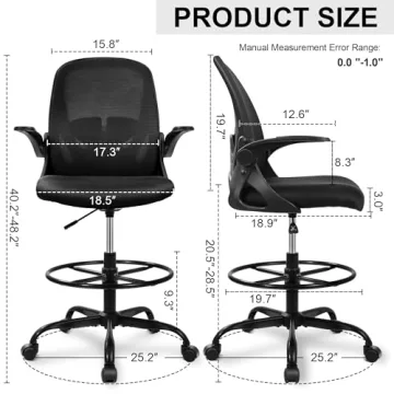 Adjustable Primy Drafting Chair with Footrest & Armrests