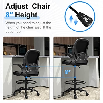 Adjustable Primy Drafting Chair with Footrest & Armrests