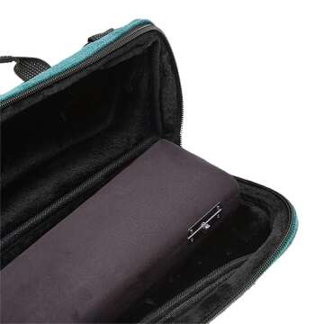 Beaumont Flute Case Cover - Stylish Teal Corduroy Bag