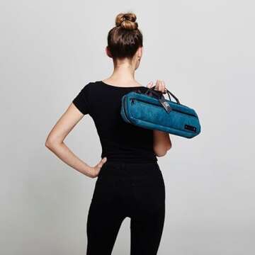 Beaumont Flute Case Cover - Stylish Teal Corduroy Bag