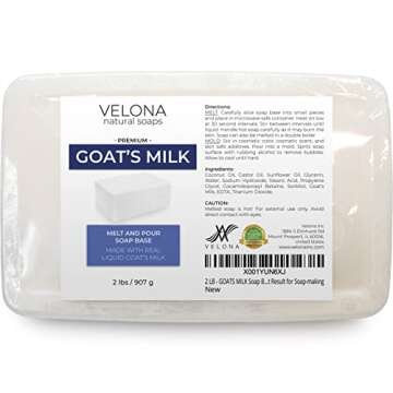 velona 2 LB - Goats Milk Soap Base SLS/SLES free | Melt and Pour | Natural Bars For The Best Result ...
