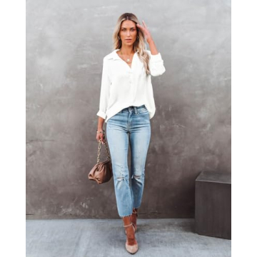 Stylish Diosun Women’s V Neck Button Down Shirt for Every Occasion
