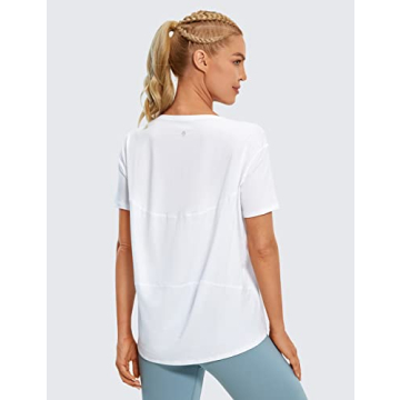 Pima Cotton Boat Neck T-Shirt for Women - CRZ YOGA