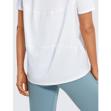 Pima Cotton Boat Neck T-Shirt for Women - CRZ YOGA
