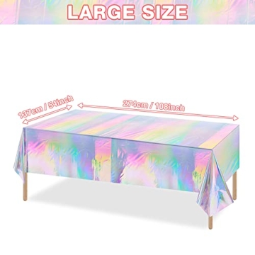 FunnyPars Iridescent Plastic Tablecloths For Stunning Parties