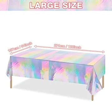 FunnyPars Iridescent Plastic Tablecloths For Stunning Parties