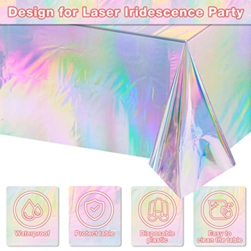 FunnyPars Iridescent Plastic Tablecloths For Stunning Parties