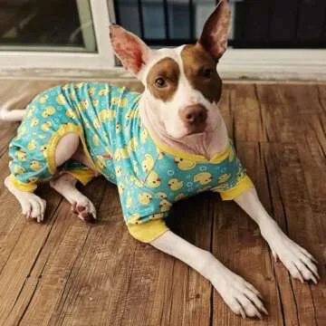 KYEESE Dog Pajamas Yellow Ducks Dog Clothes Dog Body Suits After Surgery Dog Surgery Recovery Suit Soft Dog Coat Dog Onesie Dog Costume Cat Clothes Dog Pajamas Medium Sized Dog