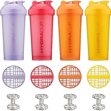 Hydra Cup OG [8 Pack] 28 oz Shaker Bottles for Protein Shakes, Shaker Cups with Ball Blender Whisk, Travel To Go, BPA Free (Bright Colors) (Bright Colors, 8 Pack 28oz)
