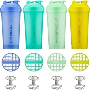 Hydra Cup OG [8 Pack] 28 oz Shaker Bottles for Protein Shakes, Shaker Cups with Ball Blender Whisk, Travel To Go, BPA Free (Bright Colors) (Bright Colors, 8 Pack 28oz)