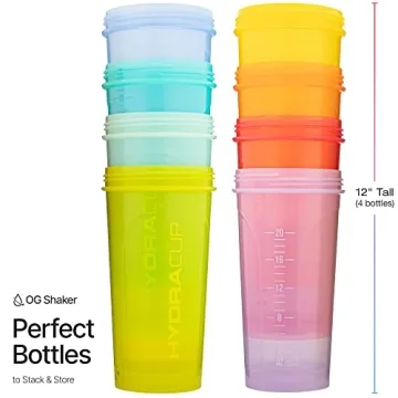 Hydra Cup OG [8 Pack] 28 oz Shaker Bottles for Protein Shakes, Shaker Cups with Ball Blender Whisk, Travel To Go, BPA Free (Bright Colors) (Bright Colors, 8 Pack 28oz)